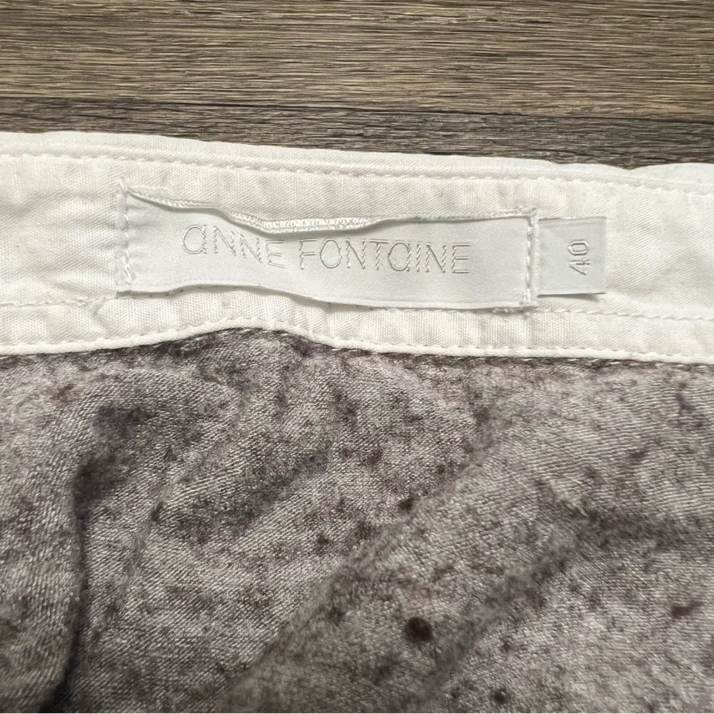 Anne Fontaine Sleeveless Collared Blouse Size 8 Size 40 Wool Blend Brown White - Picture 2 of 9